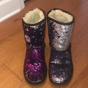 Reversible sparkle UGG boots